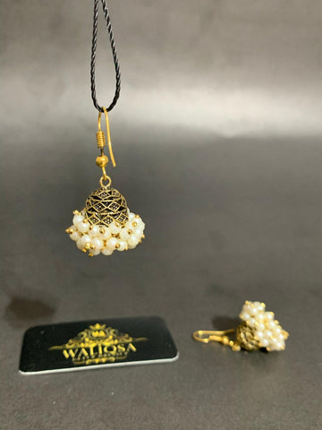 Jhumka | White
